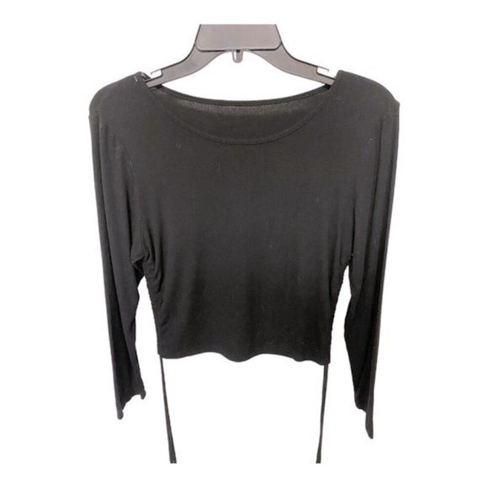 SHEIN Curve Ruched Long Sleeve Crop Top